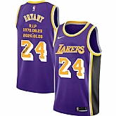 Lakers 24 Kobe Bryant Purple R.I.P Signature Swingman Jersey Dyin,baseball caps,new era cap wholesale,wholesale hats